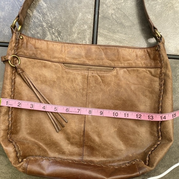 Vintage HOBO original leather shoulder bag with hand tied edging - Picture 2 of 15